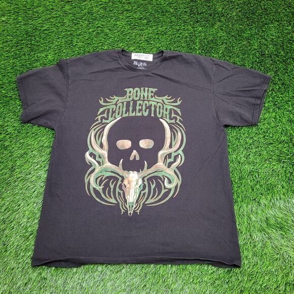 Bone Collector Skull Shirt XL 23x28 Black Skeleton - Picture 1 of 11